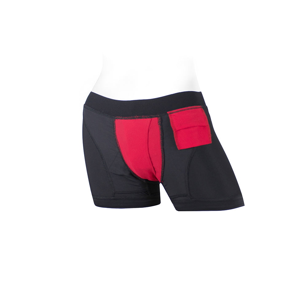 SpareParts Tomboii Nylon Boxer Briefs Harness – Black/Red, Size XL