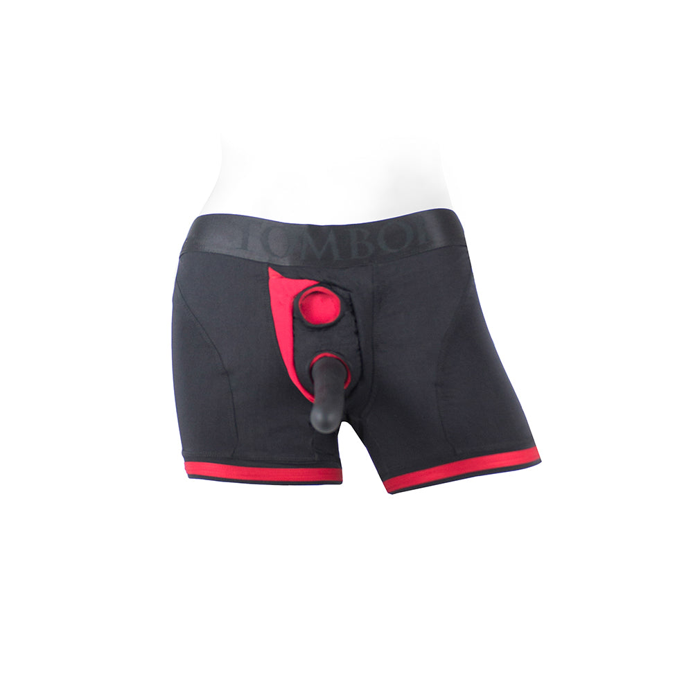 SpareParts Tomboii Nylon Boxer Briefs Harness – Black/Red – Size 4XL