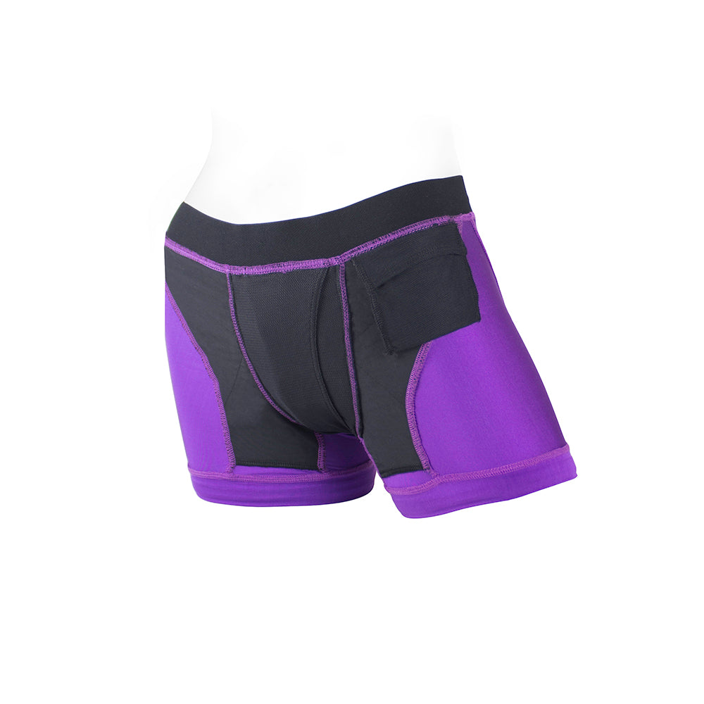 SpareParts Tomboii Nylon Boxer Briefs Harness – Purple – Size L