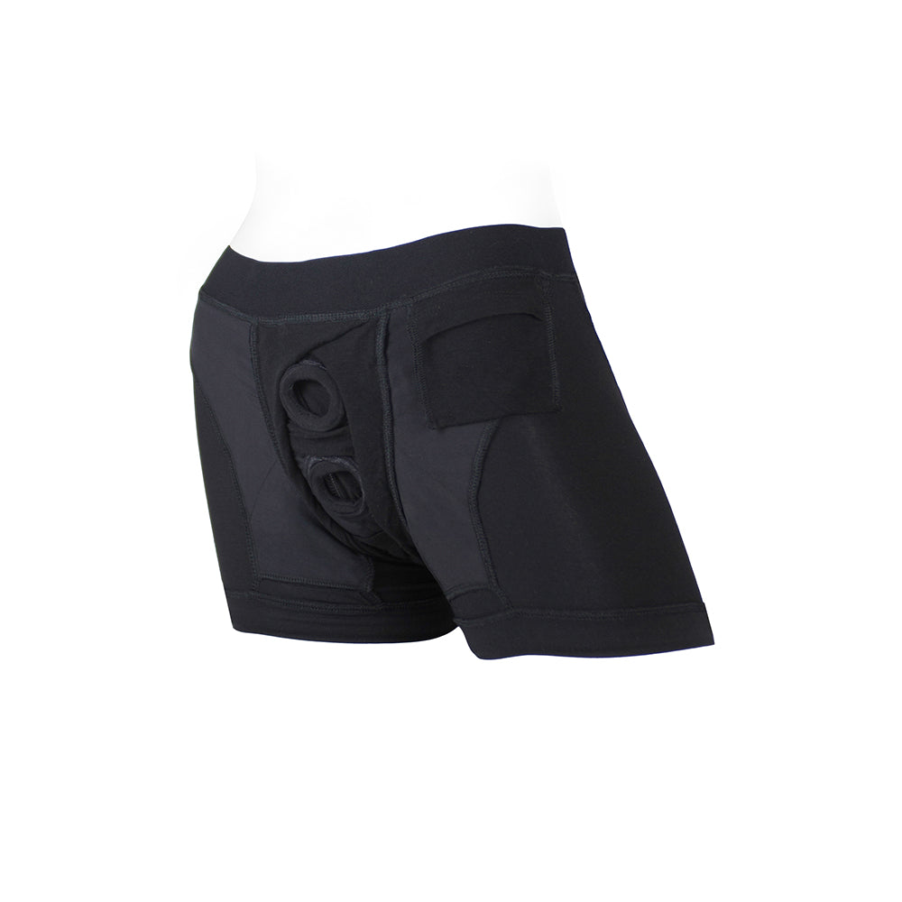 SpareParts Tomboii Rayon Boxer Briefs Harness – Black – Size 4XL