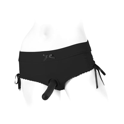SpareParts Sasha Cinch Booty Short Harness – Black – Size XS