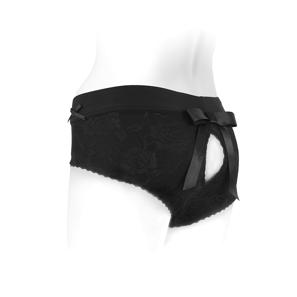 SpareParts Bella Cleavage Booty Short Harness – Black – Size L