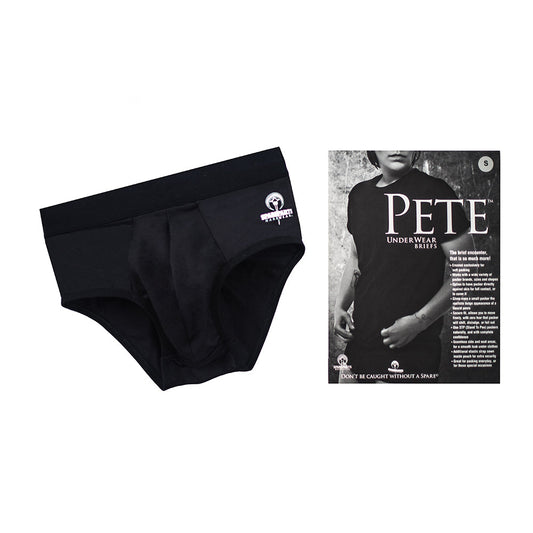 SpareParts Pete Briefs Nylon Packing Underwear - Black - Size L