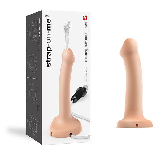 Strap-On-Me Squirting Cum Dildo – Vanilla – Small – Silicone – Waterproof