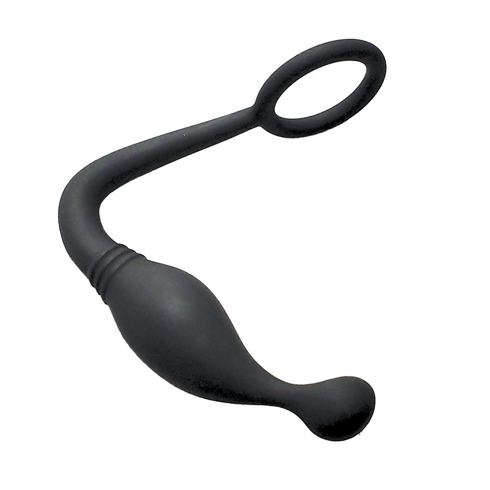 Nasstoys Butts Up P-Spot Pleasure Silicone Cock Ring & Anal Plug – Black