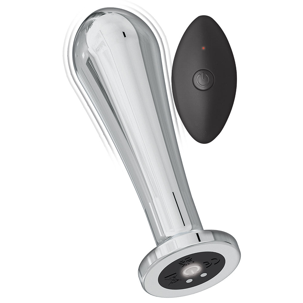Nasstoys Ass-Sation Remote Vibrating Metal Anal Bulb – Silver