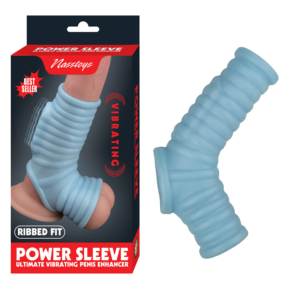 Nasstoys Power Sleeve Ribbed Fit Vibrating Penis Enhancer – Blue
