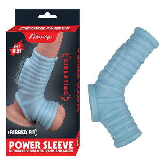 Nasstoys Power Sleeve Ribbed Fit Vibrating Penis Enhancer – Blue