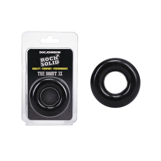 Rock Solid The Donut 3X Cock Ring - Black - Prolongs Erection
