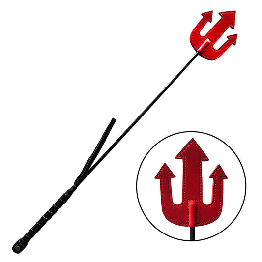 Rouge Leather Devil Riding Crop – Red