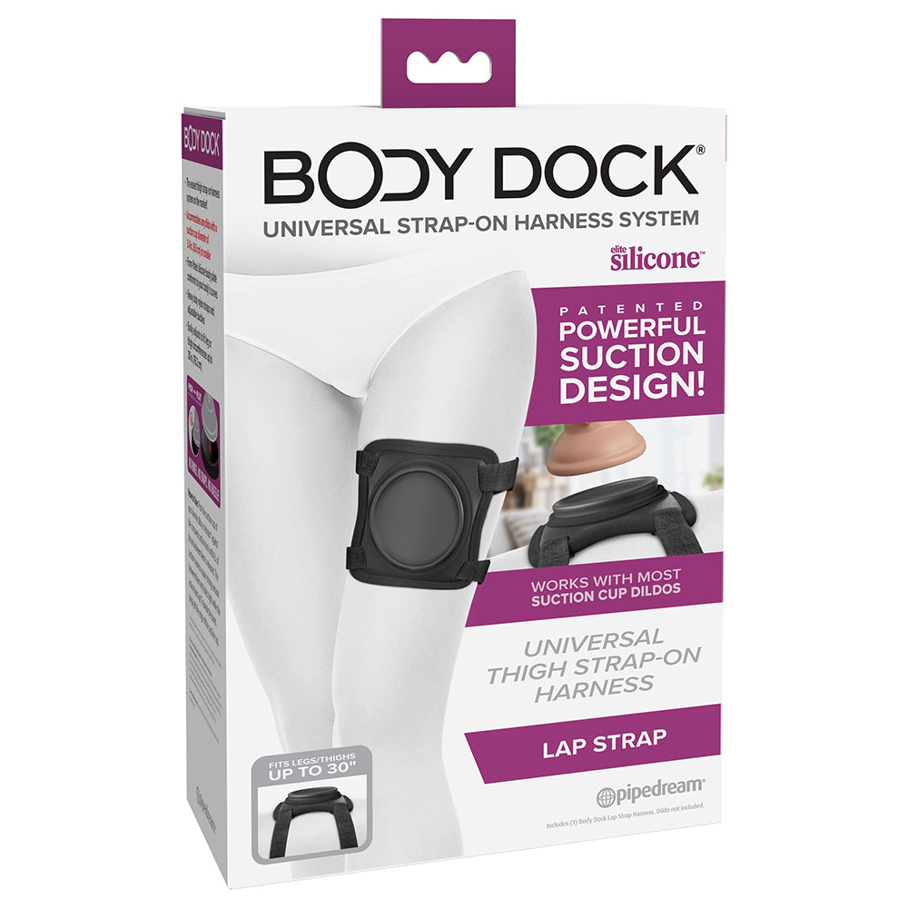 Body Dock Lap Strap Silicone Thigh Harness with Suction Design - Black