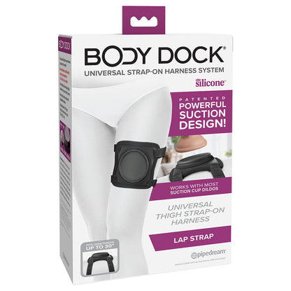 Body Dock Lap Strap Silicone Thigh Harness with Suction Design - Black