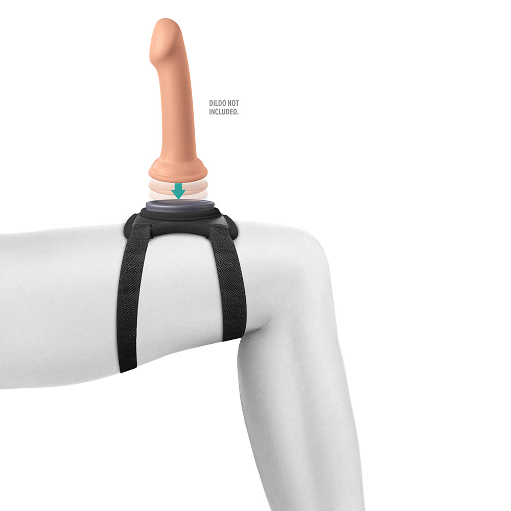 Body Dock Lap Strap Silicone Thigh Harness with Suction Design - Black