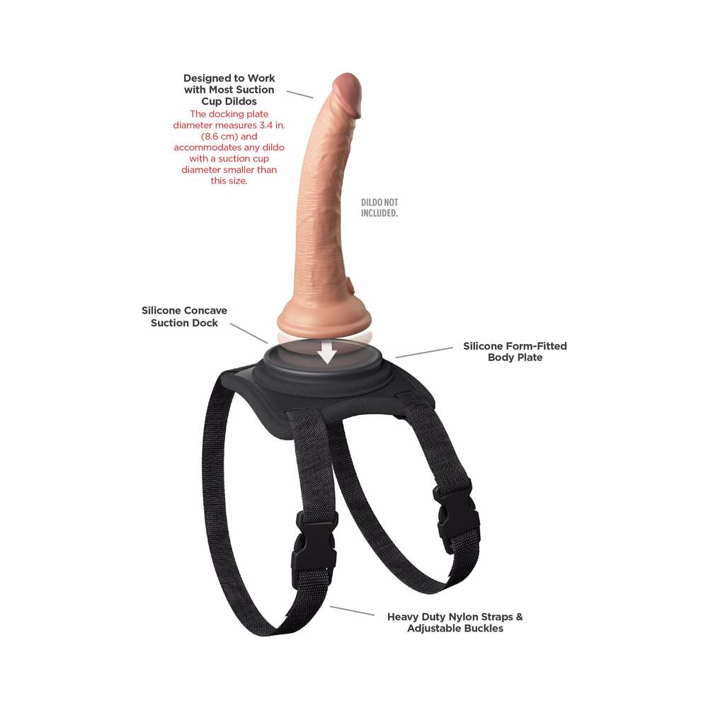 Body Dock Lap Strap Silicone Thigh Harness with Suction Design - Black