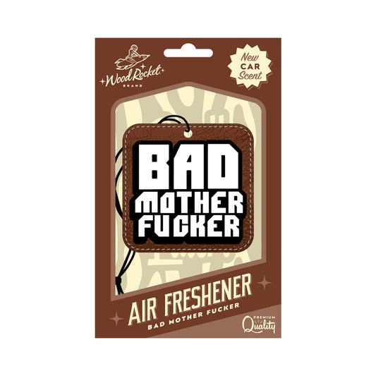 Wood Rocket Bad Mother Fucker Air Freshener – New Car Scent – Brown