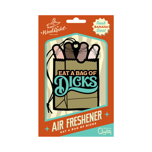 Wood Rocket Air Freshener Bag of Dicks - Fresh Banana Scent - Multi-Color