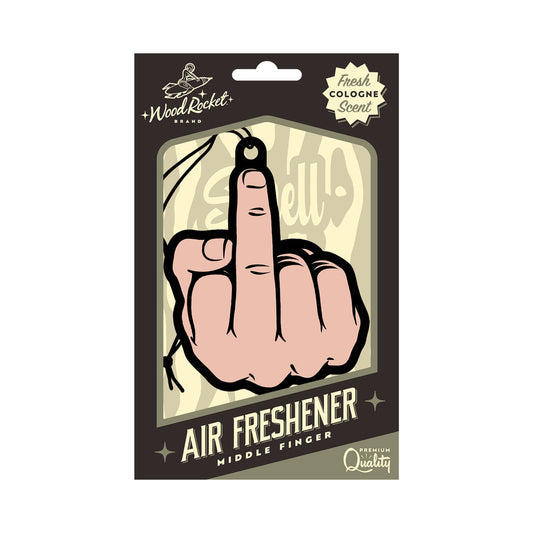 Wood Rocket Peach Middle Finger Air Freshener - Fresh Cologne Scent