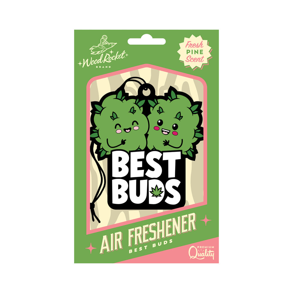Wood Rocket Best Buds Air Freshener – Fresh Pine Scent – Green