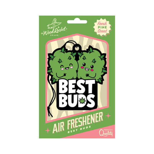 Wood Rocket Best Buds Air Freshener – Fresh Pine Scent – Green