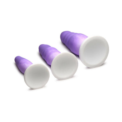 Curve Novelties Simply Sweet Silicone Butt Plug Set – Purple – 3 Textures