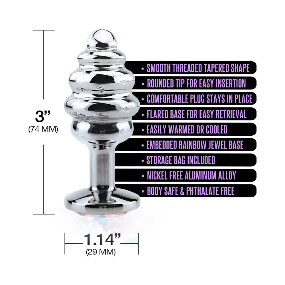 Nixie Ribbed Metal Butt Plug Honey Dipper – Silver