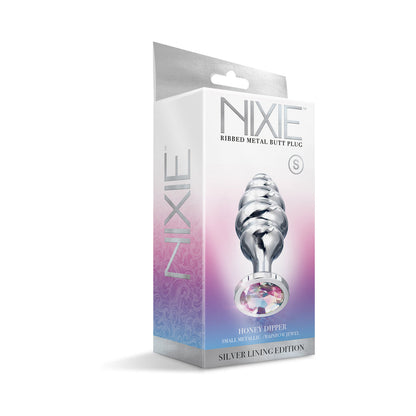 Nixie Ribbed Metal Butt Plug Honey Dipper – Silver