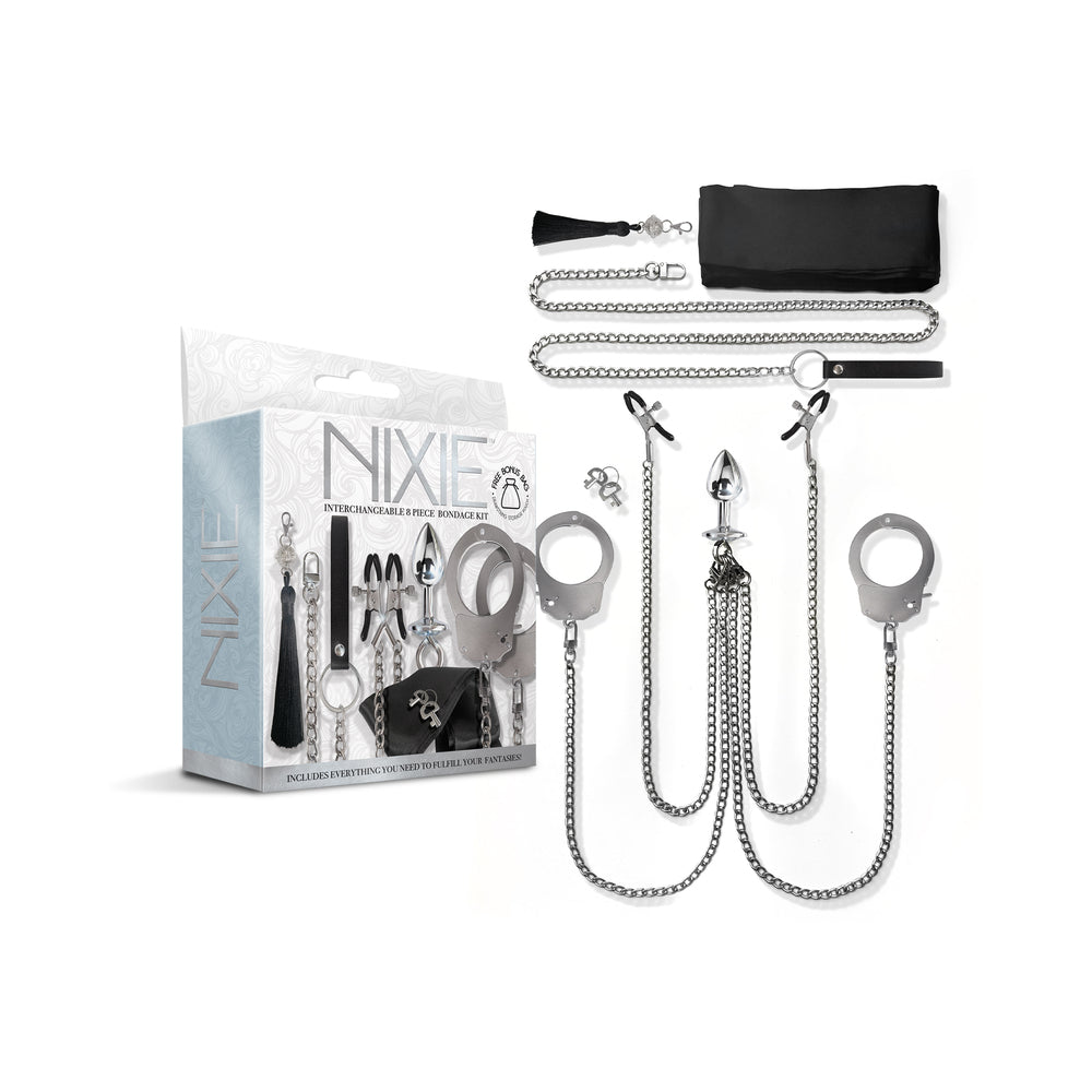 Nixie 8-Piece Bondage Kit – Silver
