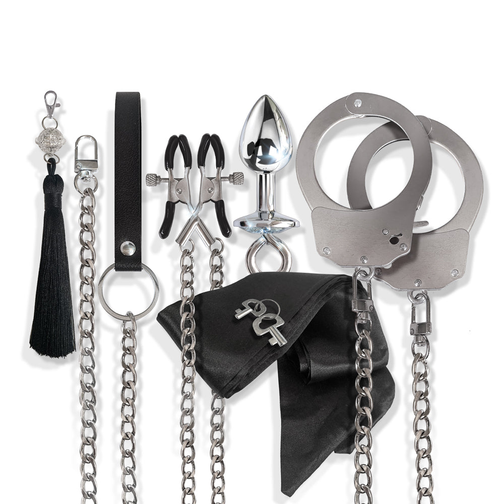 Nixie 8-Piece Bondage Kit – Silver