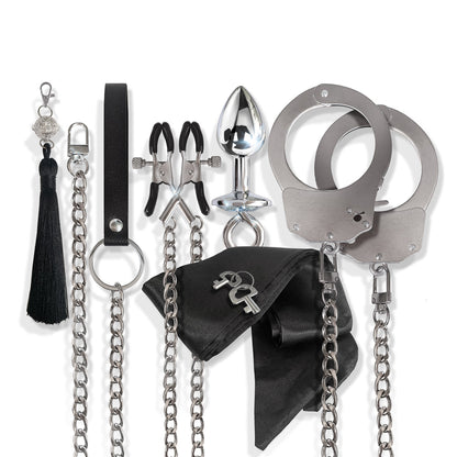 Nixie 8-Piece Bondage Kit – Silver