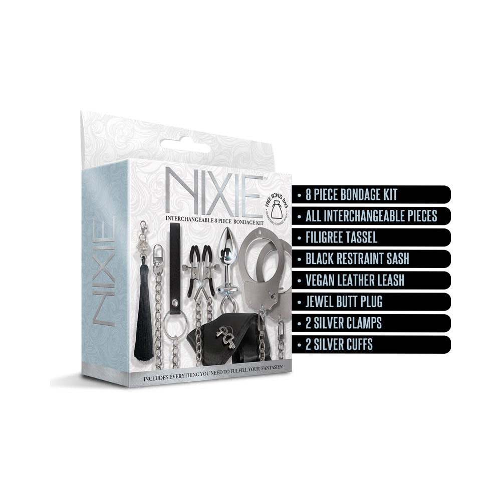 Nixie 8-Piece Bondage Kit – Silver