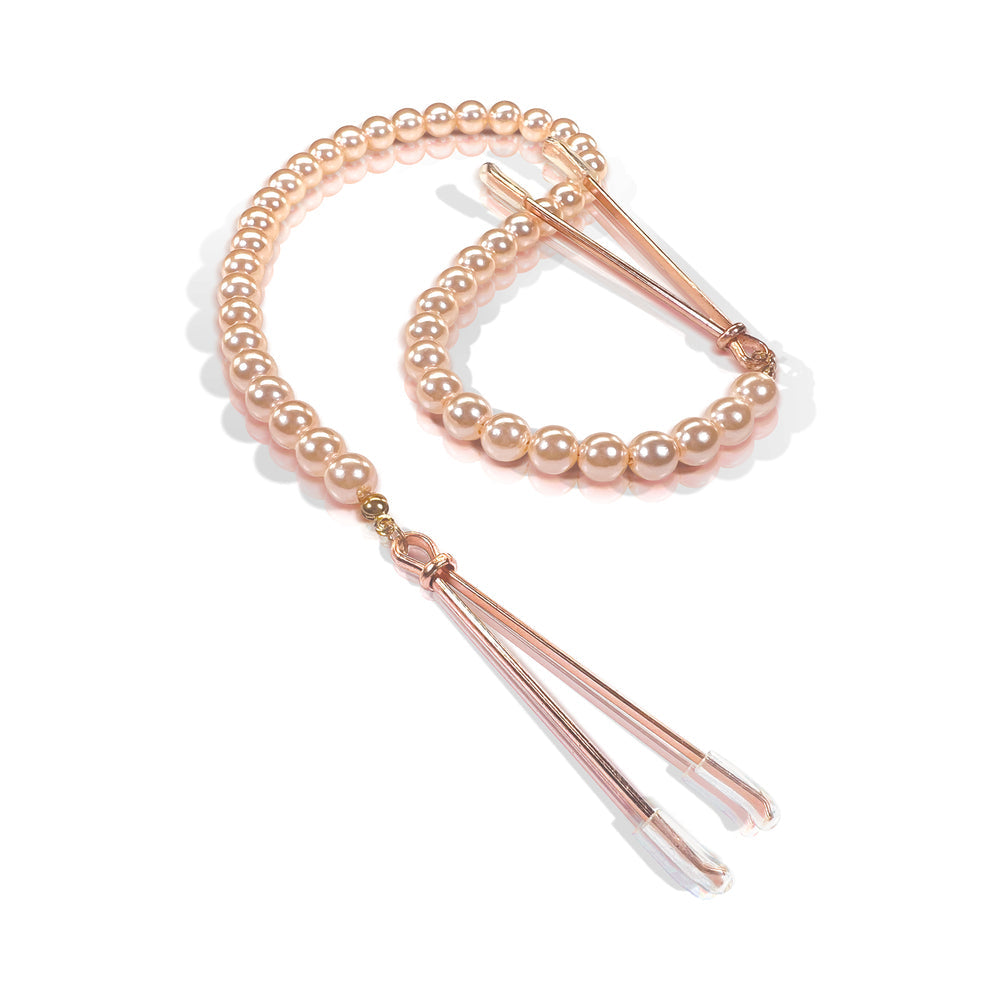 Nixie Pearl Drop Beaded Tweezer Nipple Clamps – Rose Gold