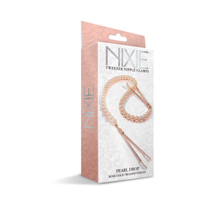 Nixie Pearl Drop Beaded Tweezer Nipple Clamps – Rose Gold