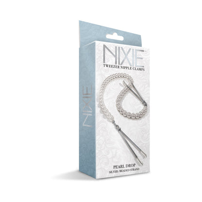 Global Novelties Nixie Pearl Drop Beaded Tweezer Nipple Clamps – Silver