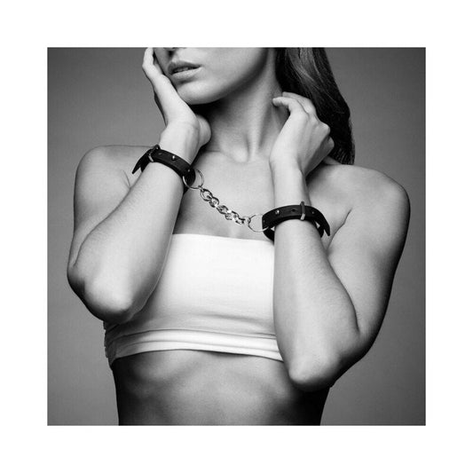 Bijoux Indiscrets Maze Thin Handcuffs - Black - Vegan Leather