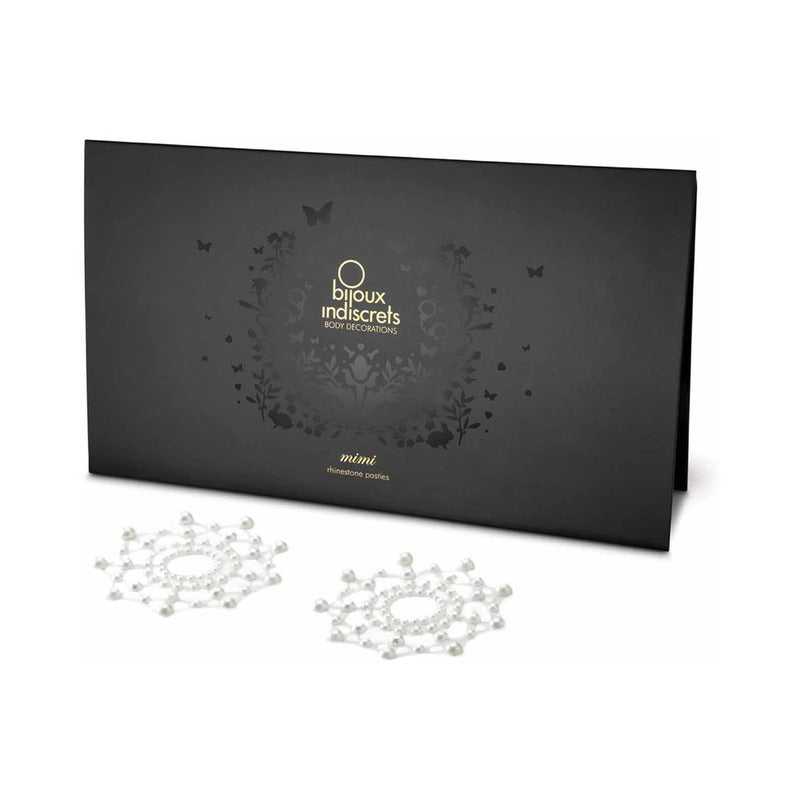 Bijoux Indiscrets Mimi Rhinestone Pasties – Self-Adhesive Nipple Covers in White