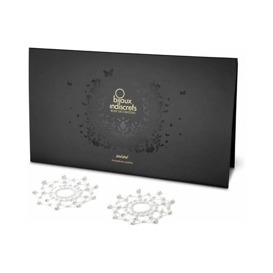 Bijoux Indiscrets Mimi Rhinestone Pasties – Self-Adhesive Nipple Covers in White