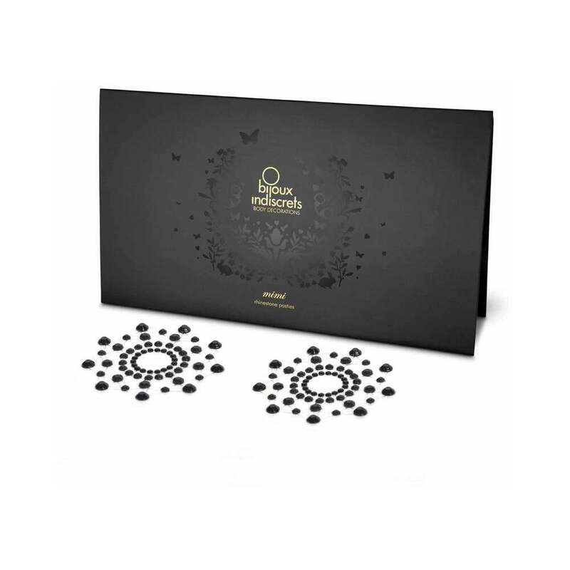Bijoux Indiscrets Mimi Rhinestone Pasties – Self-Adhesive Nipple Covers – Black