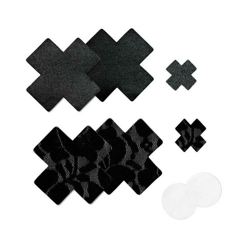 Nippies Basic Black Crosses Pasties – Disposable Nipple Covers – Black