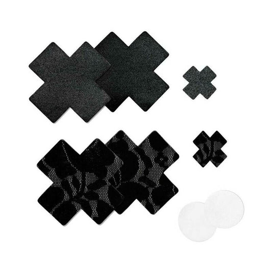 Nippies Basic Black Crosses Pasties – Disposable Nipple Covers – Black