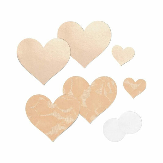 Nippies Basic Creme Hearts Pasties - Disposable Nipple Covers - Beige