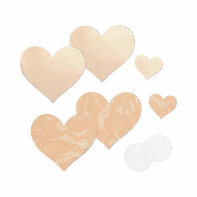 Nippies Basic Creme Hearts Pasties Size C – Disposable Nipple Covers in Cream