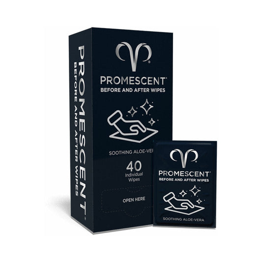 Promescent Before & After Individual Wipes 40-Pack - pH Balanced with Aloe Vera
