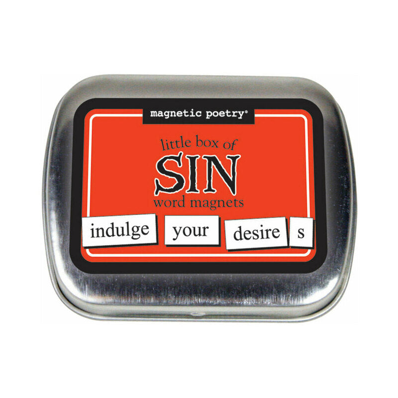 Magnetic Poetry Little Box of Sin Word Magnets – Silver