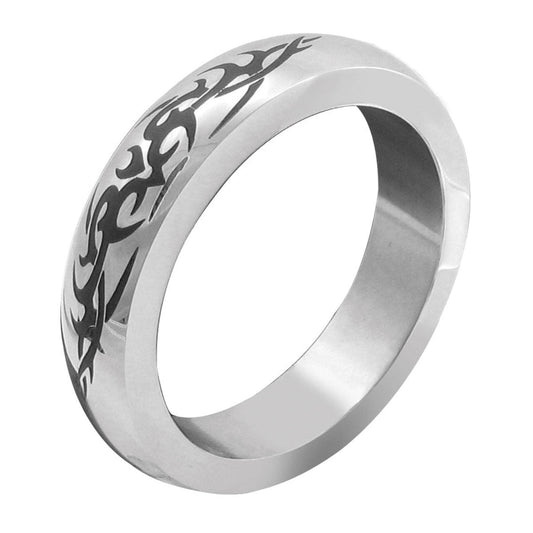 PHS International Tribal Steel Band 2 in. Penis and Testicle Ring – Silver