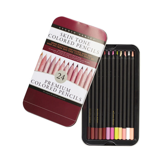 Peter Pauper Press Skin Tone Colored Pencils 24-Pack – Assorted Colors