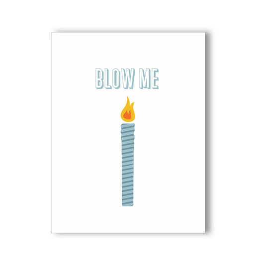 KushKards Blow Me Candle Naughty Kard – Greeting Card – White