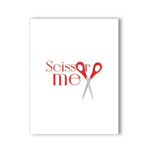 KushKards Scissor Me Naughty Greeting Card – White