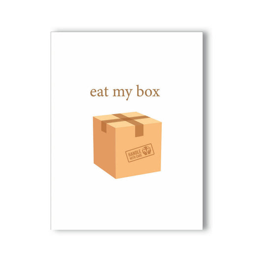 Eat My Box Naughty Kard – Cannabis Greeting Card – White