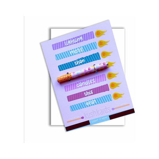 KushKards Birthday One Hitter Kard – Cannabis Greeting Card with Metal Multicolored Pipe