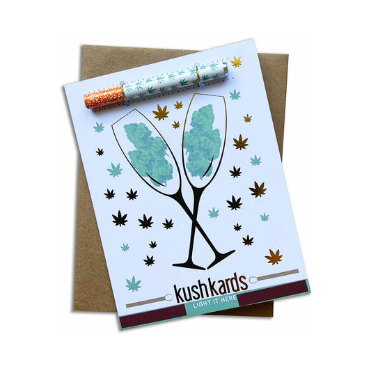 KushKards Congrats Champagne One Hitter Greeting Card – White